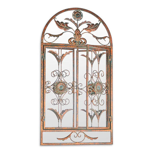 Copper Window Effect Garden Mirror
