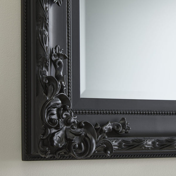 Carved Louis Black Mirror