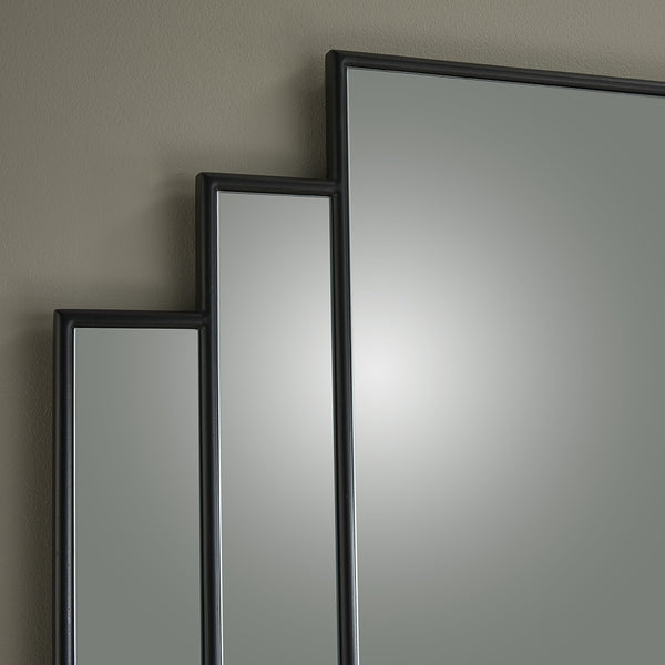 Charleston Black Overmantle Mirror