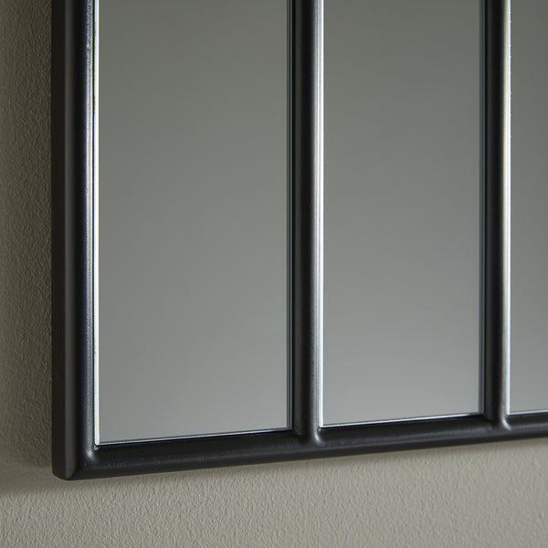 Charleston Black Overmantle Mirror