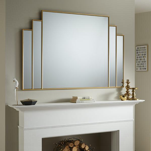Charleston Gold Overmantle Mirror