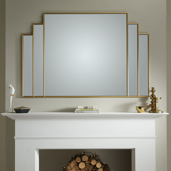 Charleston Gold Overmantle Mirror