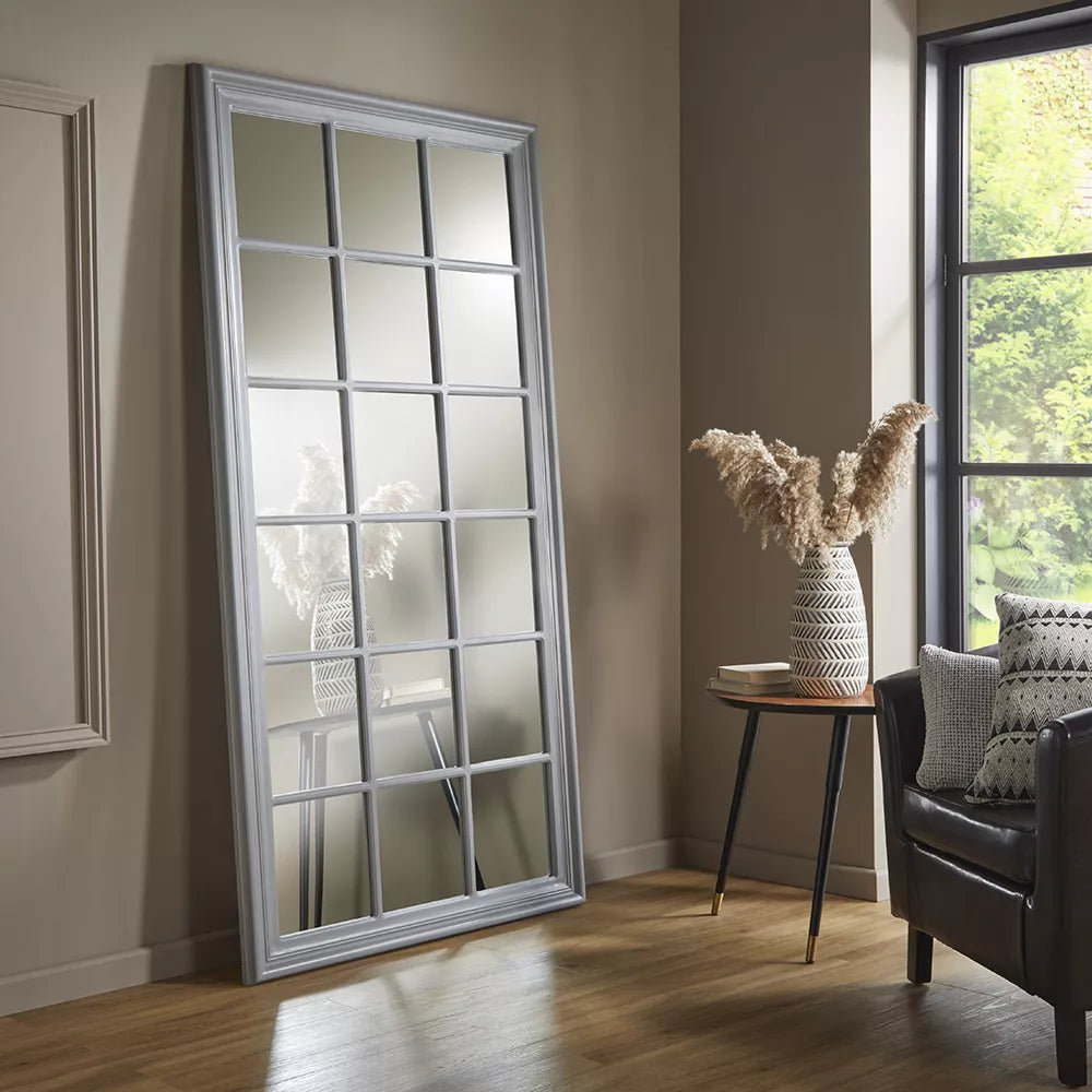 Cambridge Grey Window Mirror 180cm x 90cm