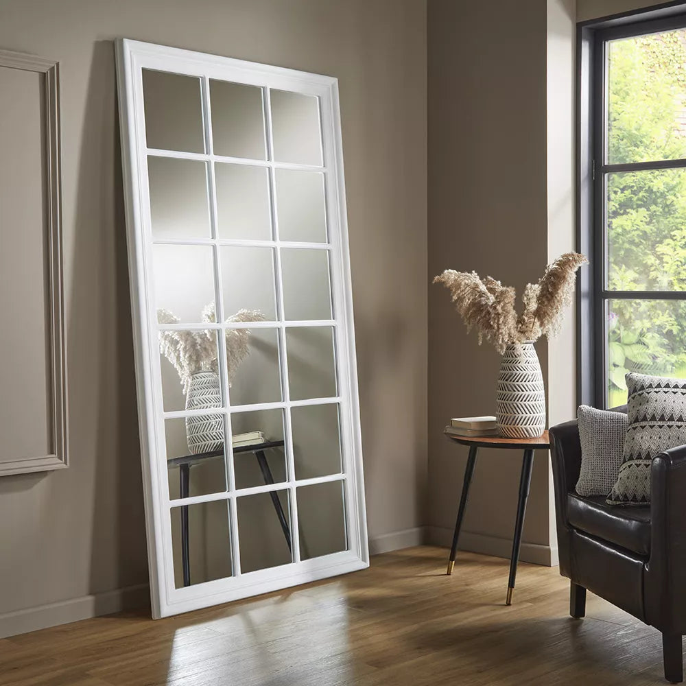 Cambridge White Window Mirror 180cm x 90cm