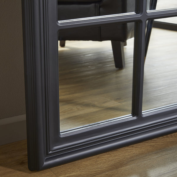 Cambridge Black Window Mirror 180cm x 90cm