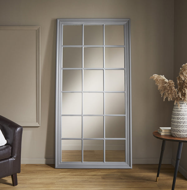 Cambridge Grey Window Mirror 180cm x 90cm