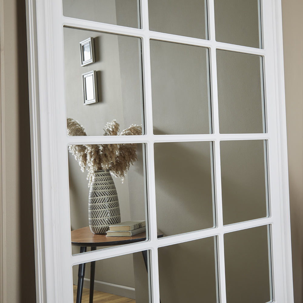 Cambridge White Window Mirror 180cm x 90cm