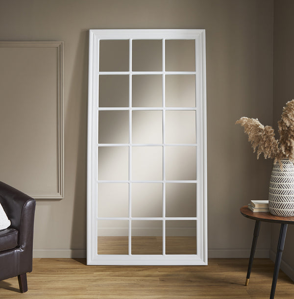 Cambridge Grey Window Mirror 180cm x 90cm