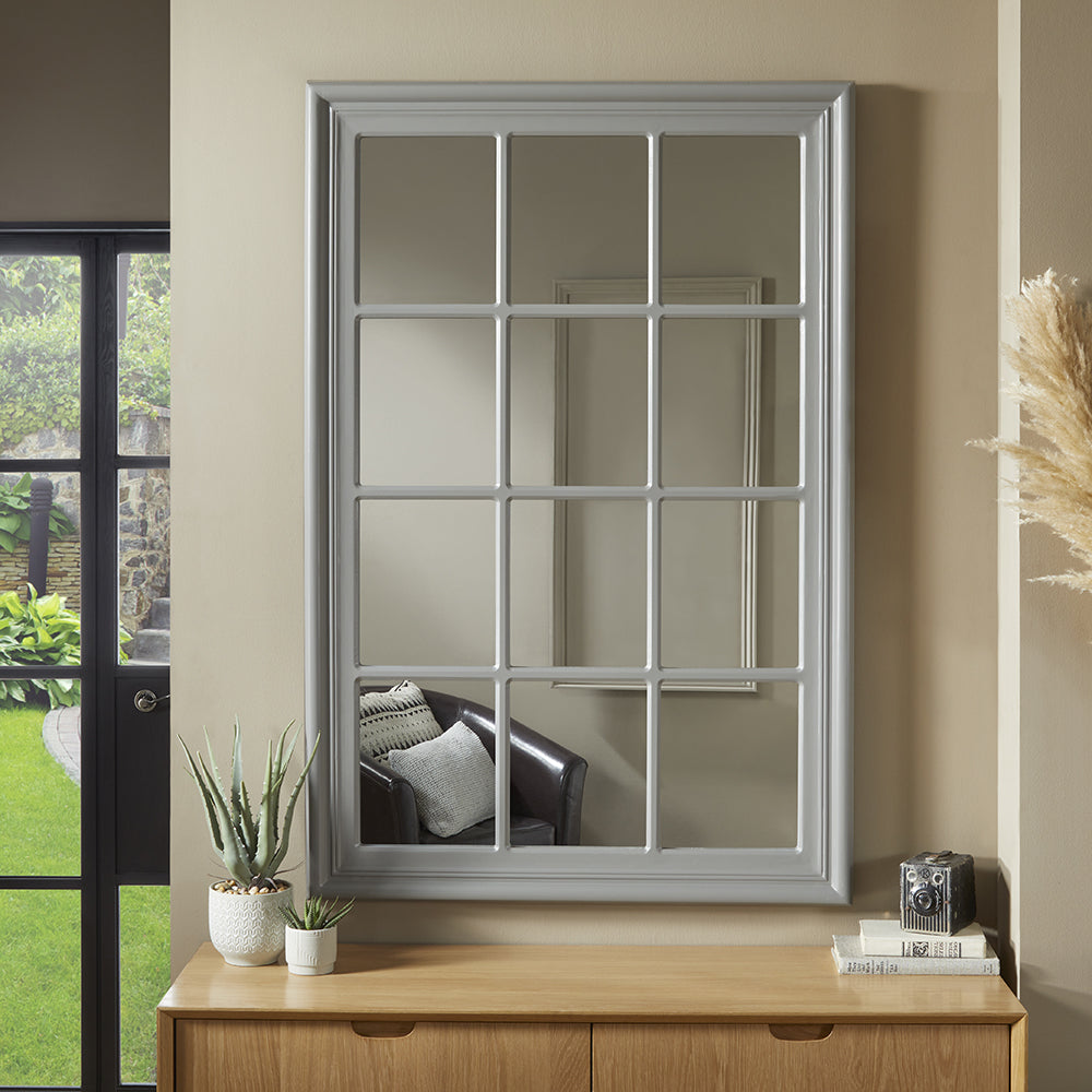 Cambridge Grey Window Mirror 120cm x 80cm