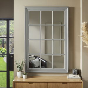 Cambridge Grey Window Mirror 120cm x 80cm