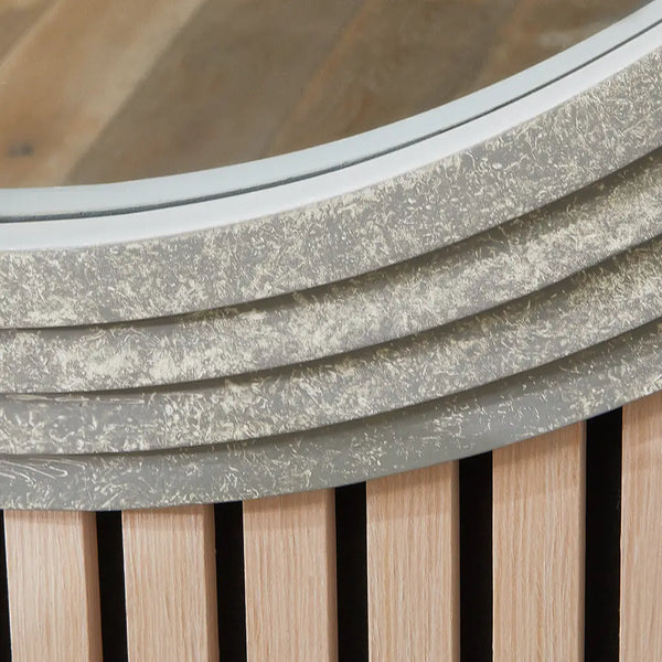Delphi Stone Effect Round Mirror - 100cm