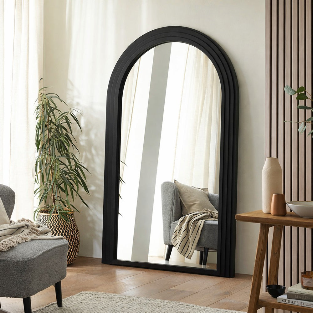 Delphi Black Arched Mirror - 180cm x 110cm