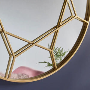Athena Gold Round Wall Mirror 80cm
