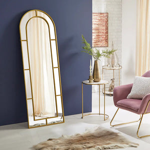 Athena Gold Arched Mirror 180cm x 60cm
