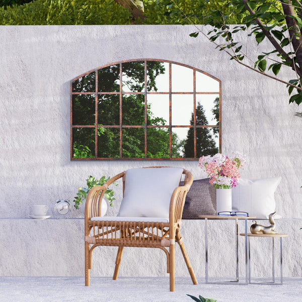 Rustic Metal framed Garden Mirror