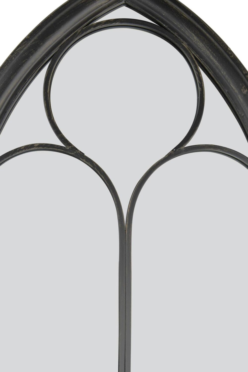 Arched Black Garden Mirror