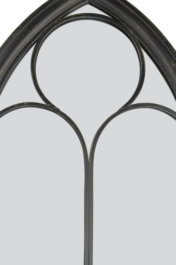 Arched Black Garden Mirror