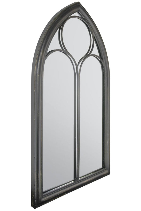 Arched Black Garden Mirror