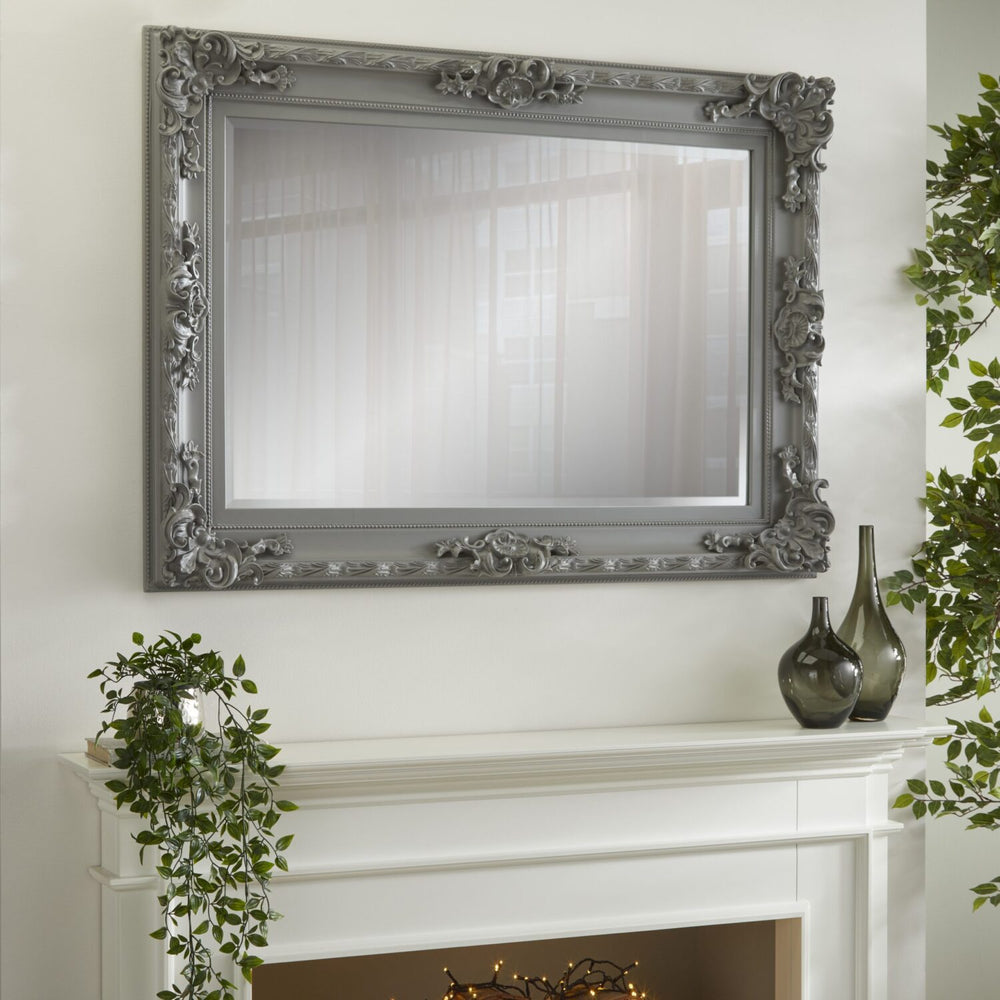 Carved Louis Grey Mirror