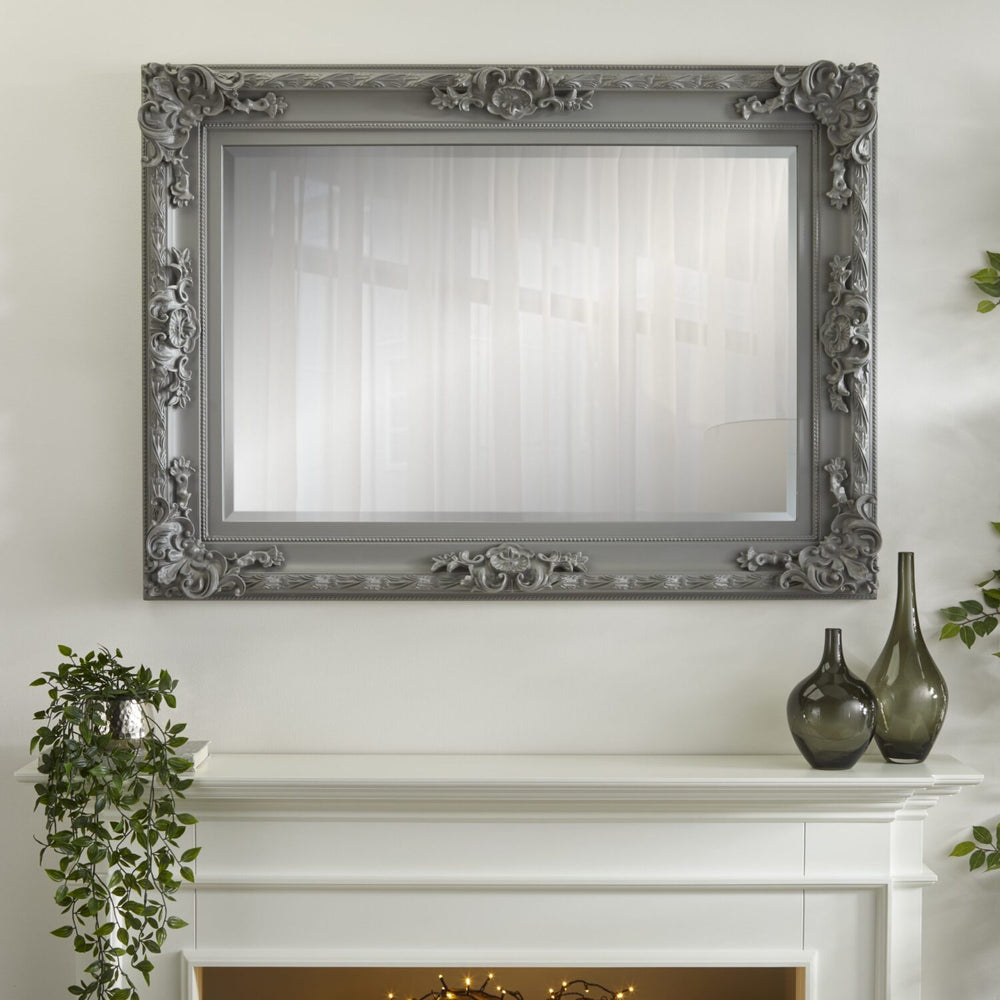 Carved Louis Grey Mirror