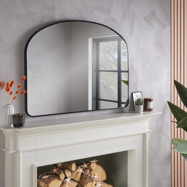 Liberty Black Metal Framed Overmantle Mirror