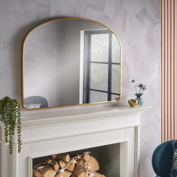 Liberty Brushed Gold Overmantle Mirror