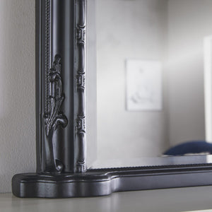 Mayfair Black Overmantle Mirror