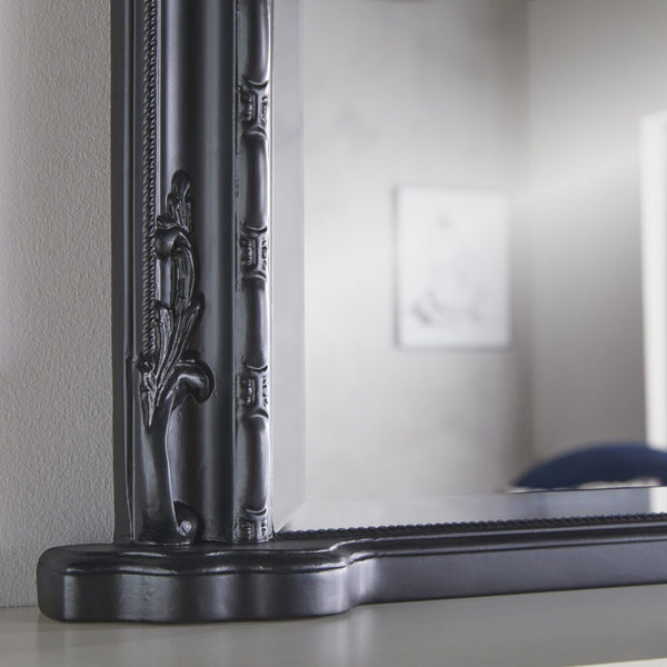 Mayfair Black Overmantle Mirror
