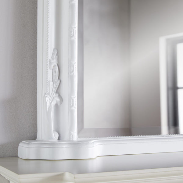 Mayfair White Overmantle Mirror