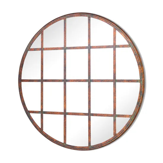 Rustic Round Garden Mirror