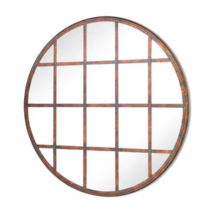 Rustic Round Garden Mirror