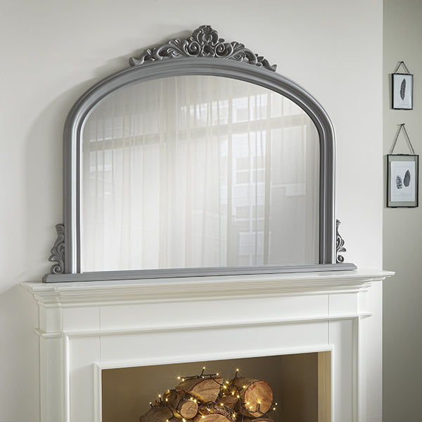 Richmond Grey Overmantle Mirror