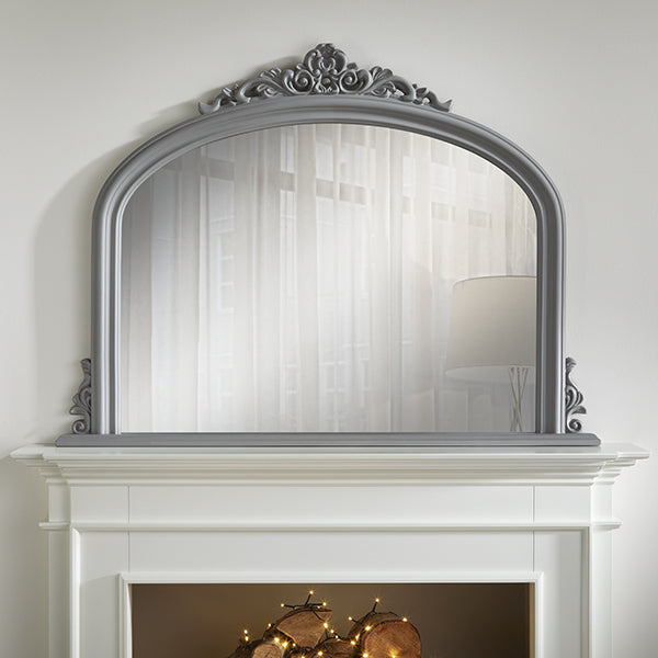 Richmond Grey Overmantle Mirror