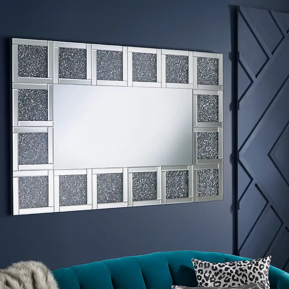 The Apollo Crystal Squares Wall Mirror