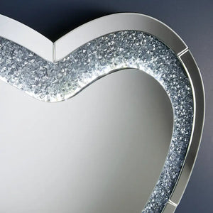 The Apollo Crystal Heart LED Mirror
