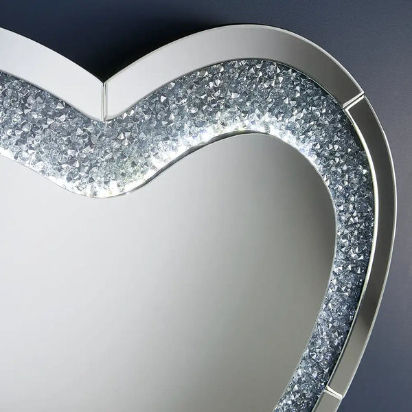 The Apollo Crystal Heart LED Mirror