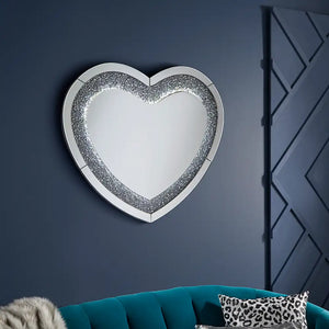 The Apollo Crystal Heart LED Mirror