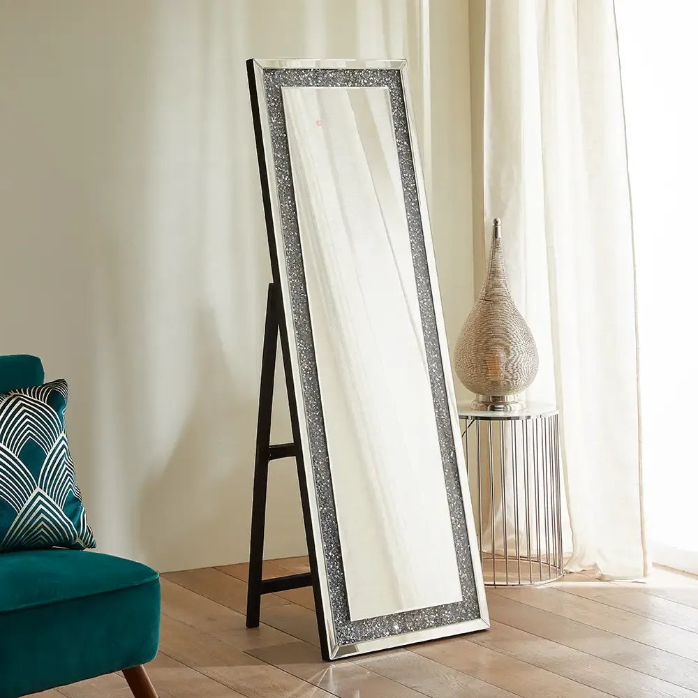 The Apollo Crystal Freestanding LED Mirror
