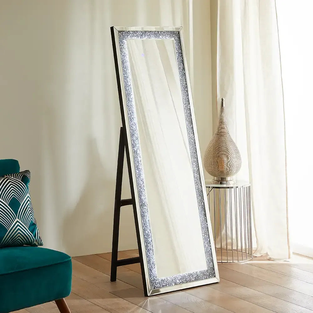 The Apollo Crystal Freestanding LED Mirror