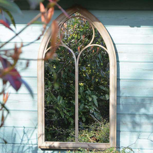Arched Garden Mirror - Stone